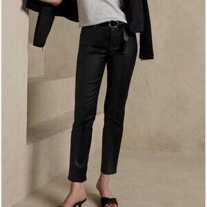 Banana Republic Slim Coated Black Women's High Rise Slim Jeans-26/2-Like New